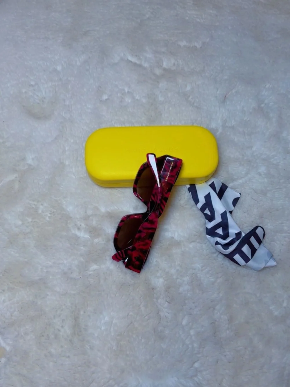 Marc Jacobs Pink Tortoise Sunglasses with Yellow Case